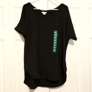 Matty M Tunic Tee with Folded Sleeves XL